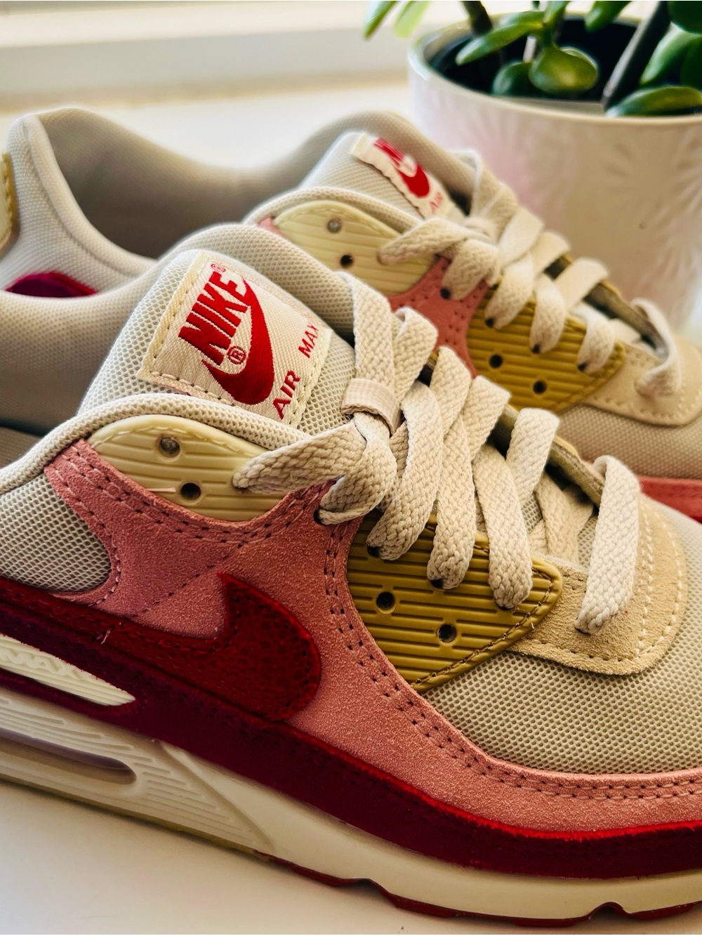 Nike Women's Air Max Sneakers in Pink, Red & Yellow-Gold